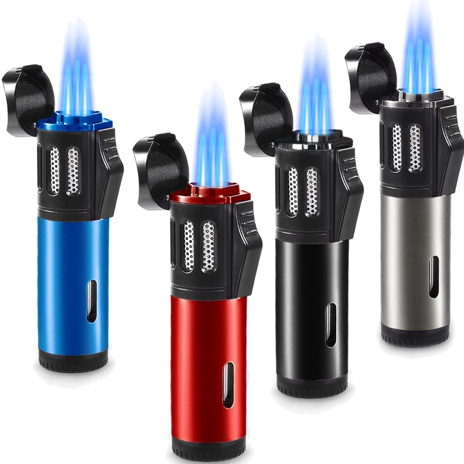 4 Pack Torch Lighter Triple 3 Jet Flame Refillable Butane Lighters Windproof …