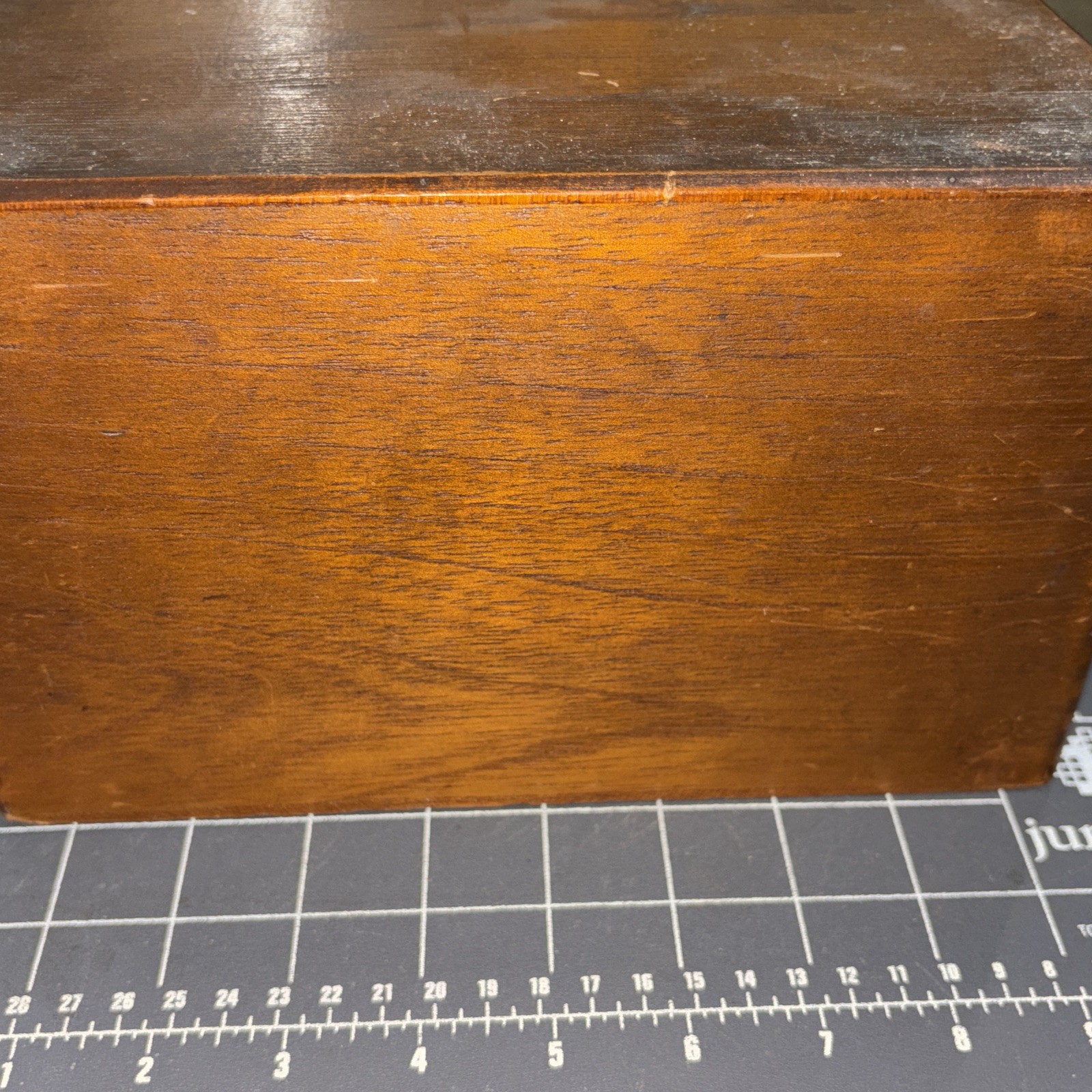 J. T. SWAN TAMPA, FL MID-20TH C VINT TEAK 2 DRAWER CIGAR BOX, W/WDN DRAWER PULLS