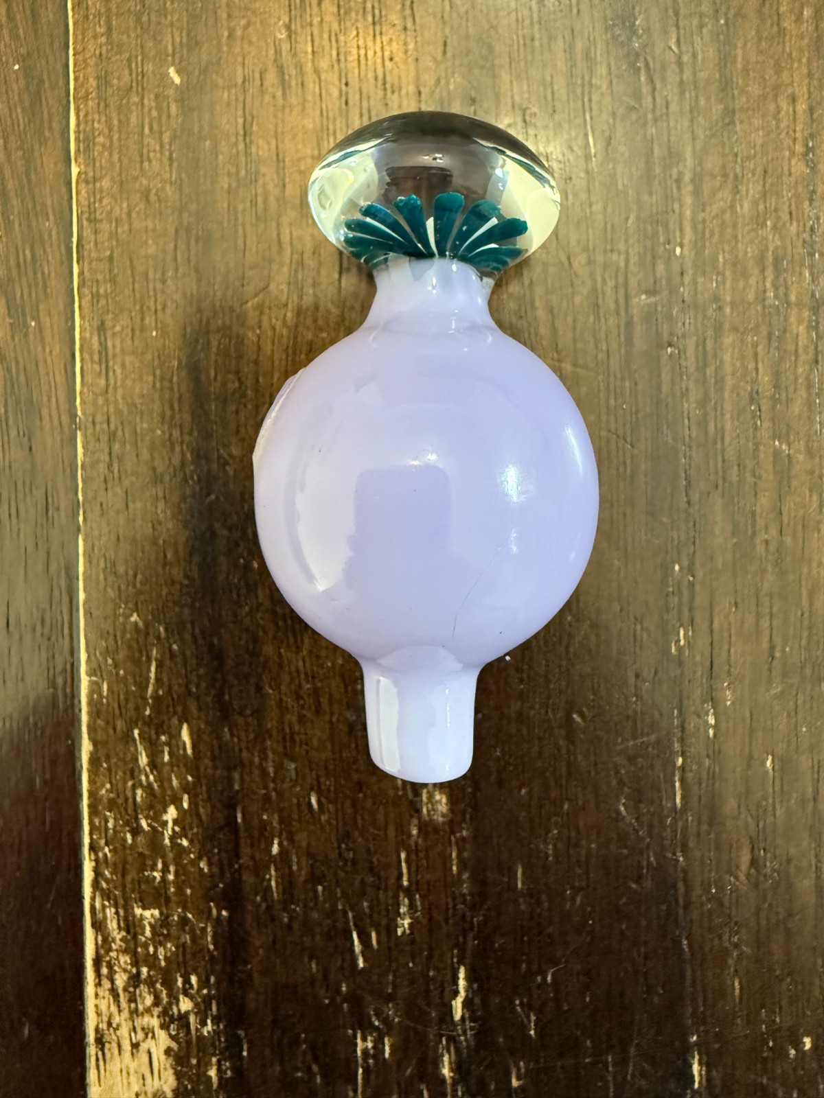 Glass Airflow Bubble Bowl Cap – Wide 25mm Floral Design Purple