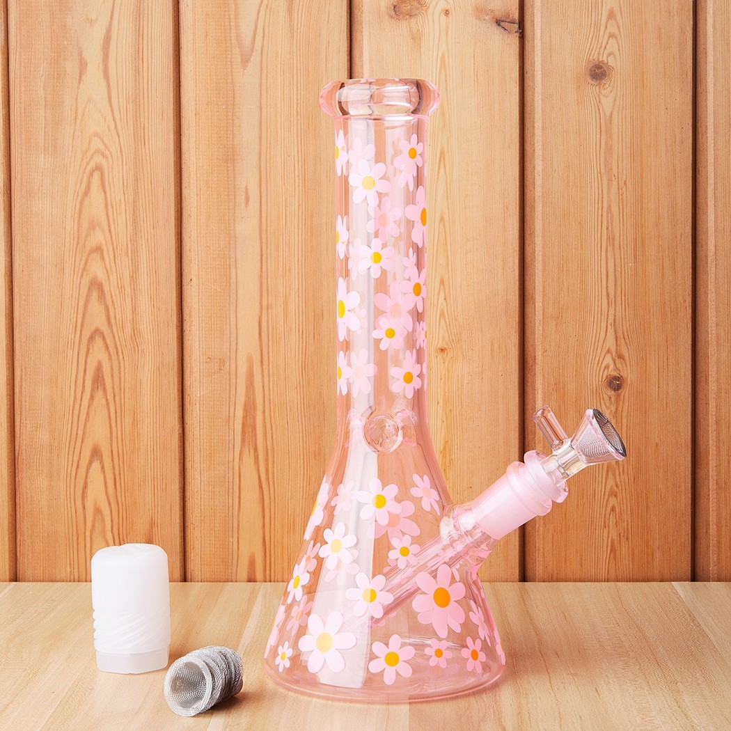 10″ Heavy Duty Glass Beaker Bong Water Smoking Tobacco Pipe 14MM Bowl 10 Screens