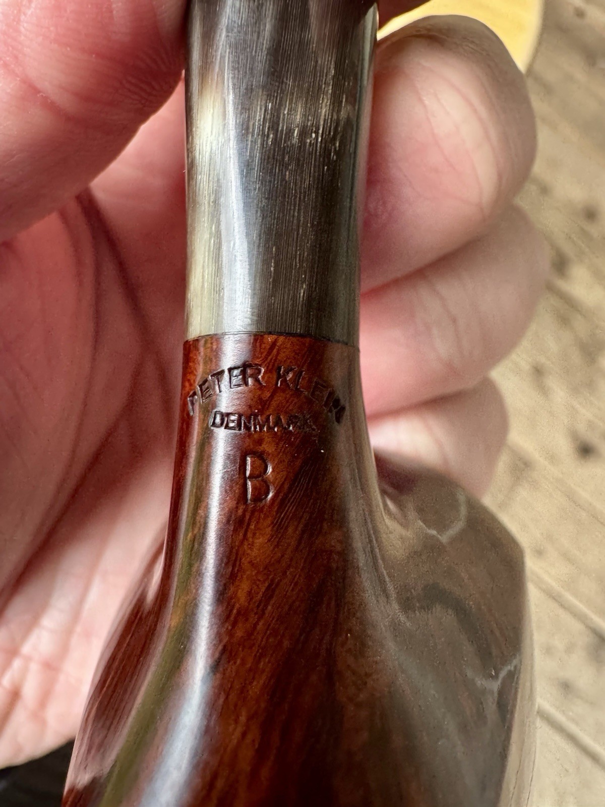 *Lightly Smoked* Peter Klein B Grade Smooth Pickaxe w/ Horn Shank Estate Pipe