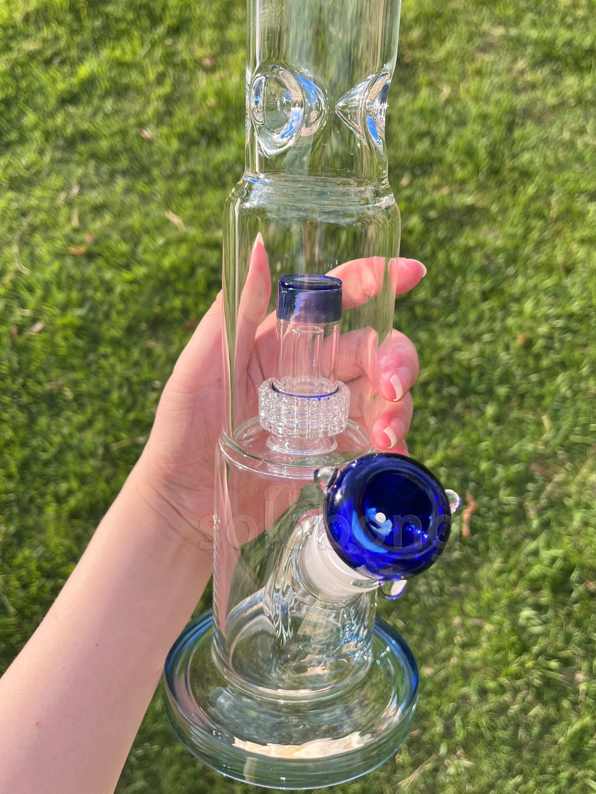 15” Heavy Glass Bong Smoking Hookah Thick Percolate Water Pipe Beaker 14mm Bowl