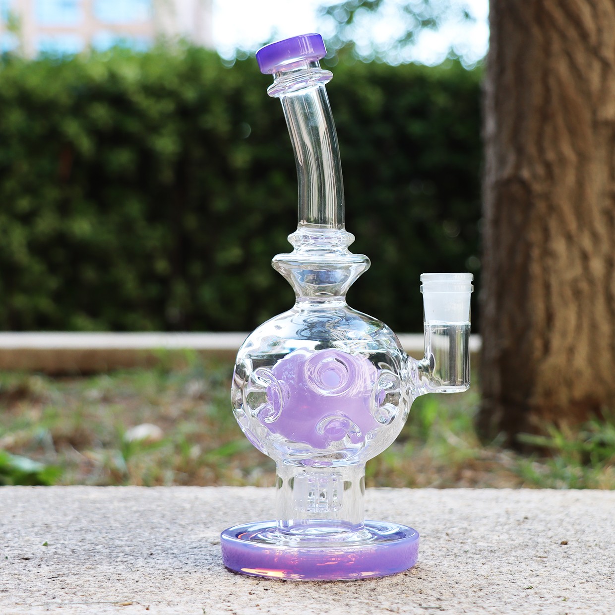 9” Glass Bowl Tobacco Water pipes Smoking Fab Egg Perc bong W/ 14mm Glass bowl