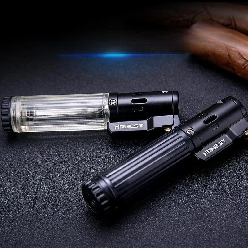 HONEST Metal Blue Flame Direct Flush Butane Gas Lighter