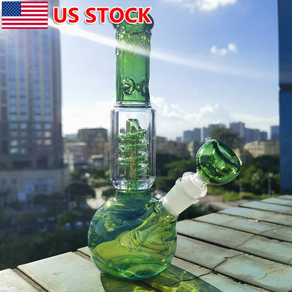 9.5 Inch Heavy Green Glass Hookah Water Pipe Bong Bubbler Smoking Pipe with Bowl