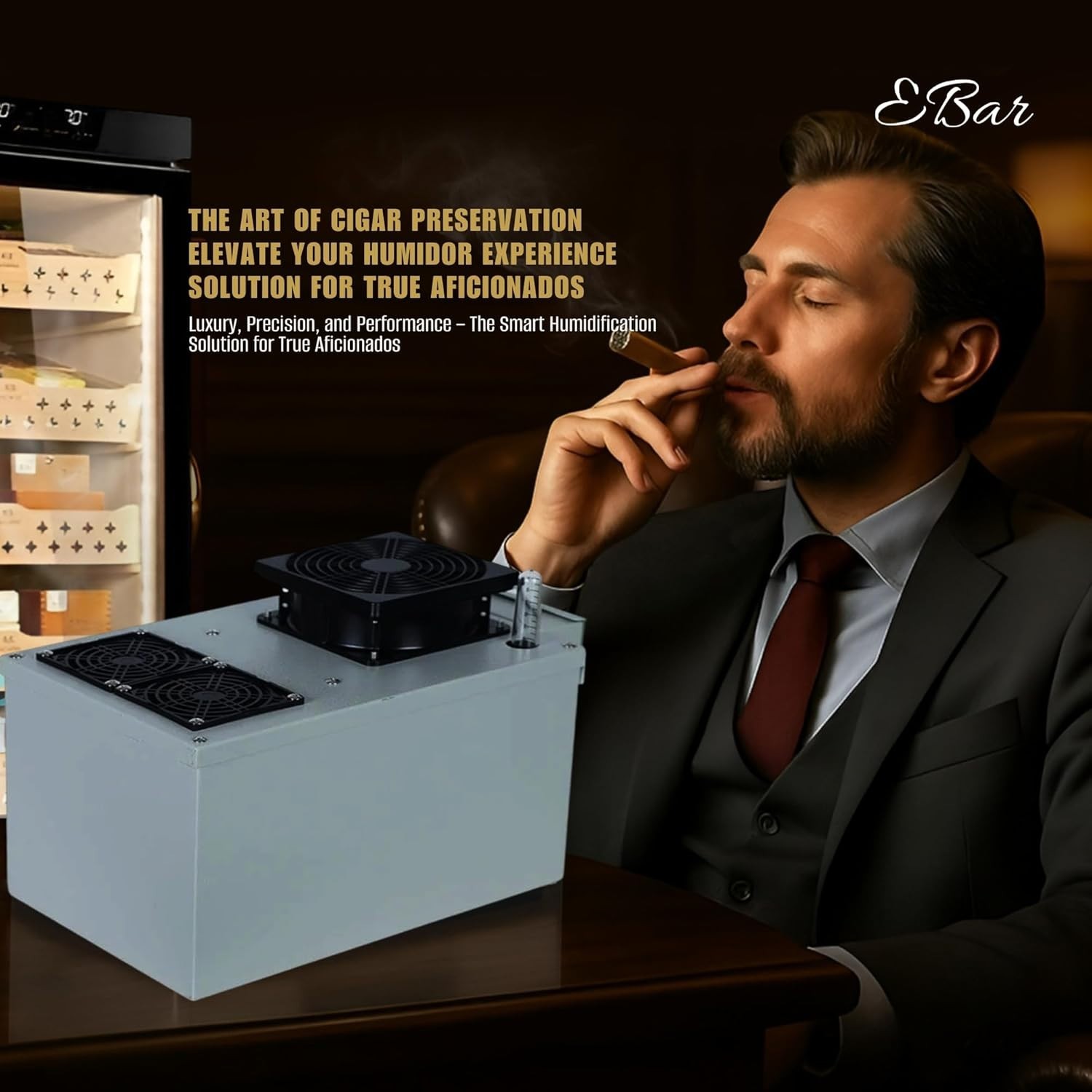 Premium Electric Stainless Steel Cigar Humidifier for 10-70 Cu Ft Humidors