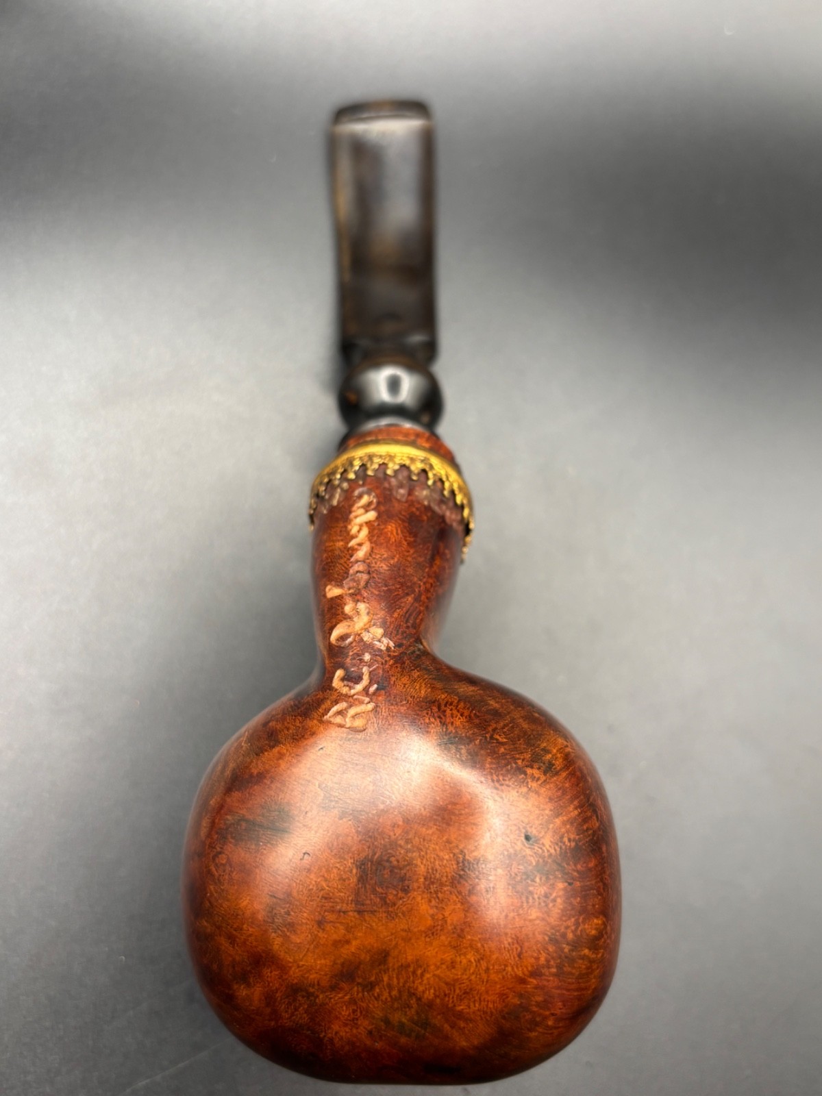 RC Johnson Smooth Freehand Brandy w/ Gold Crown Accent Artisan Estate Pipe