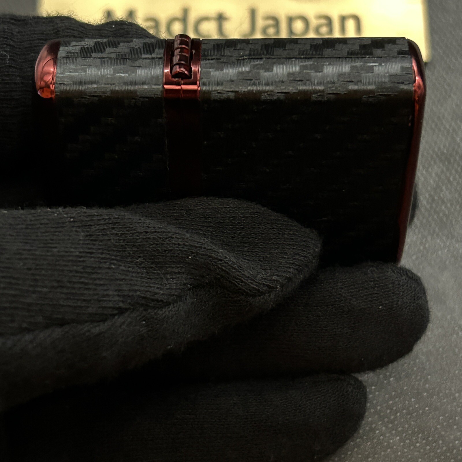 Zippo Armor Oil Lighter Black Carbon Series Wine Red Ion Coating Brass Japan