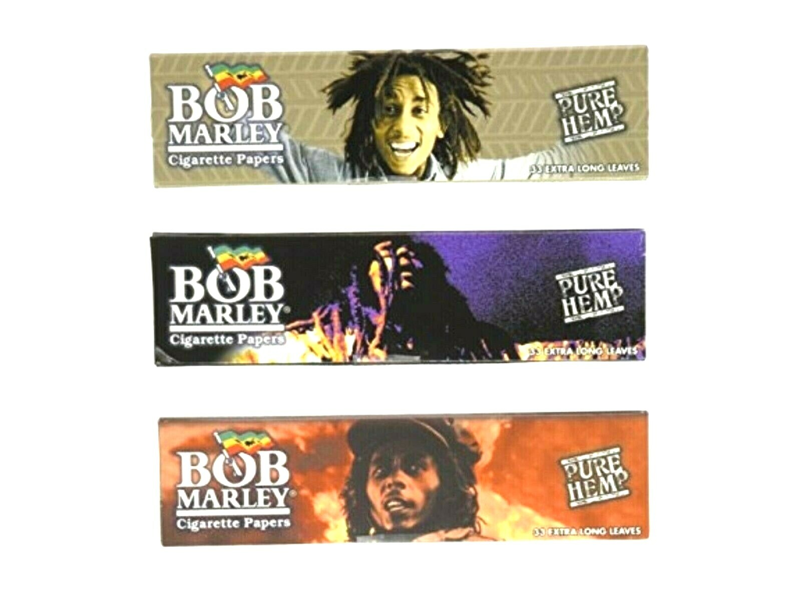 3x Bob Marley King Size Rolling Papers *AUTHENTIC* Pure Hemp USA Shipped