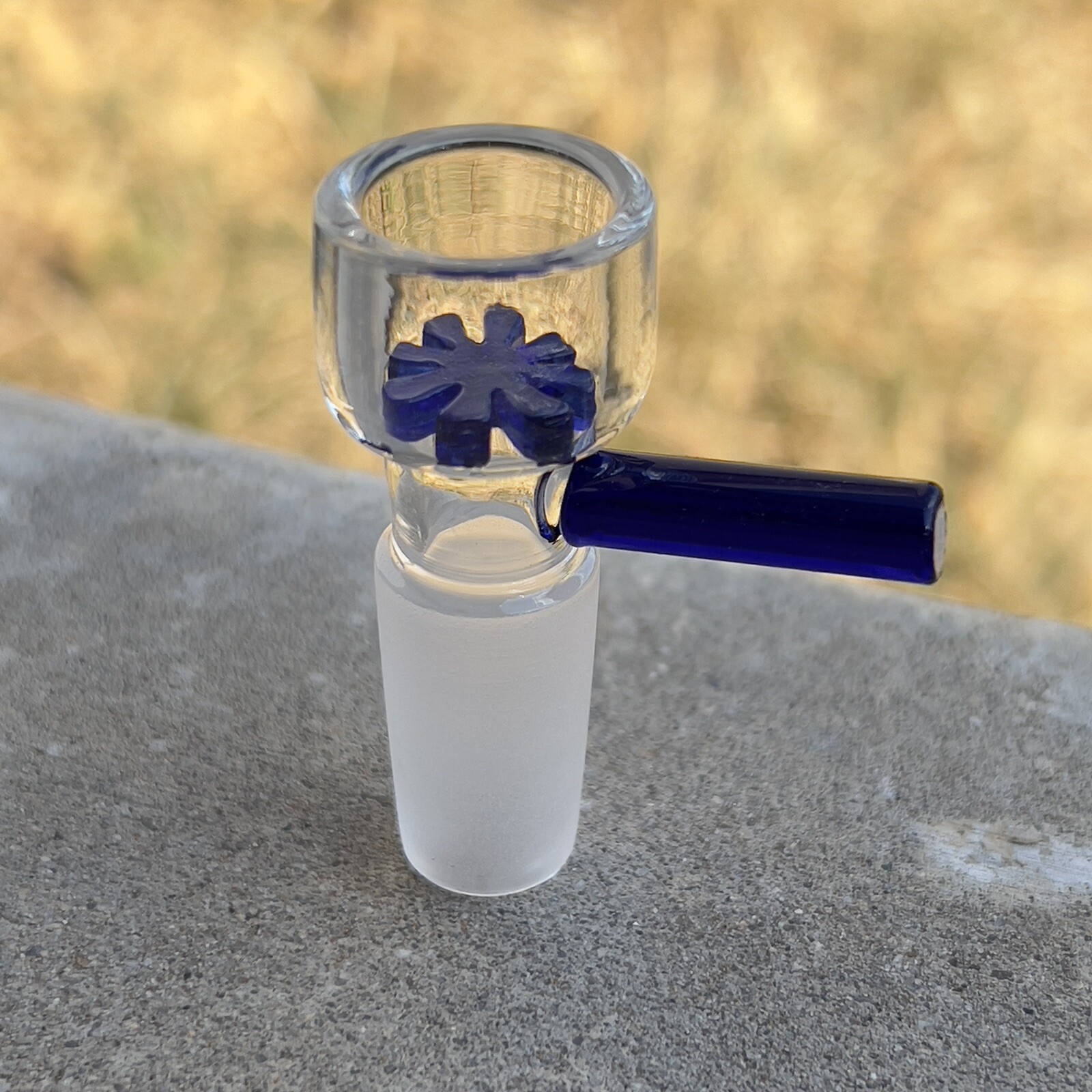 14MM Glass Bong Bowl Slide Water Pipe Hookah BLUE Star Screen – 1 Piece