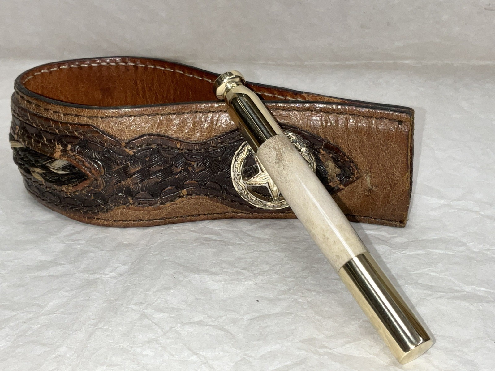 Tobacco Pipe Tamper And Pick Tool, whitetail Deer Antler And Brass!!!