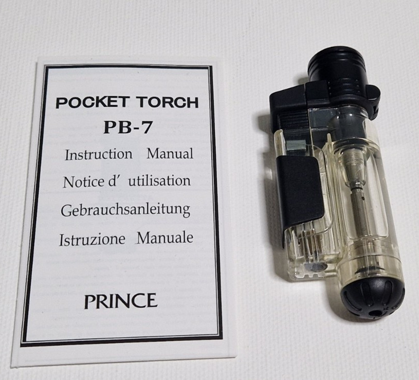 Prince PB-7 Lighter Clear Color Jet Flame New With Box Rare Find