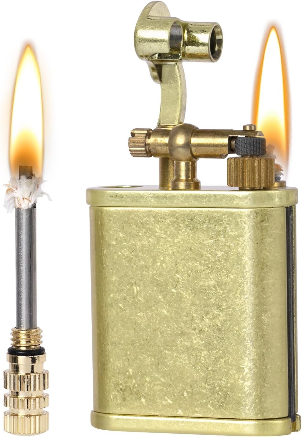 Vintage Trench Lighter, Refillable Brass Pipe Lighter, Antique Waterproof Matche