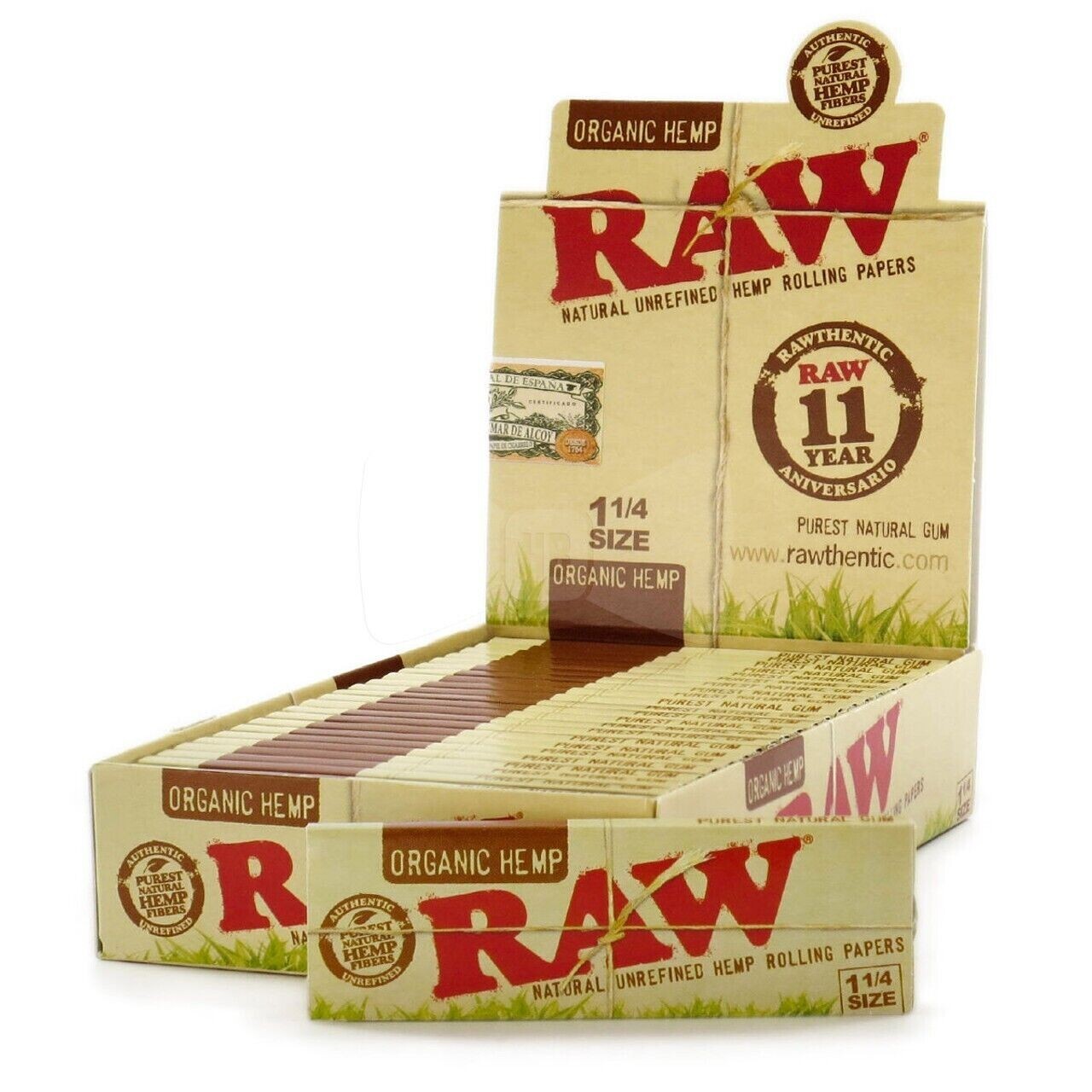😎RAW ORGANIC HEMP 1 1/4 ROLLING PAPERS🔥24CT BOX-100% AUTHENTIC