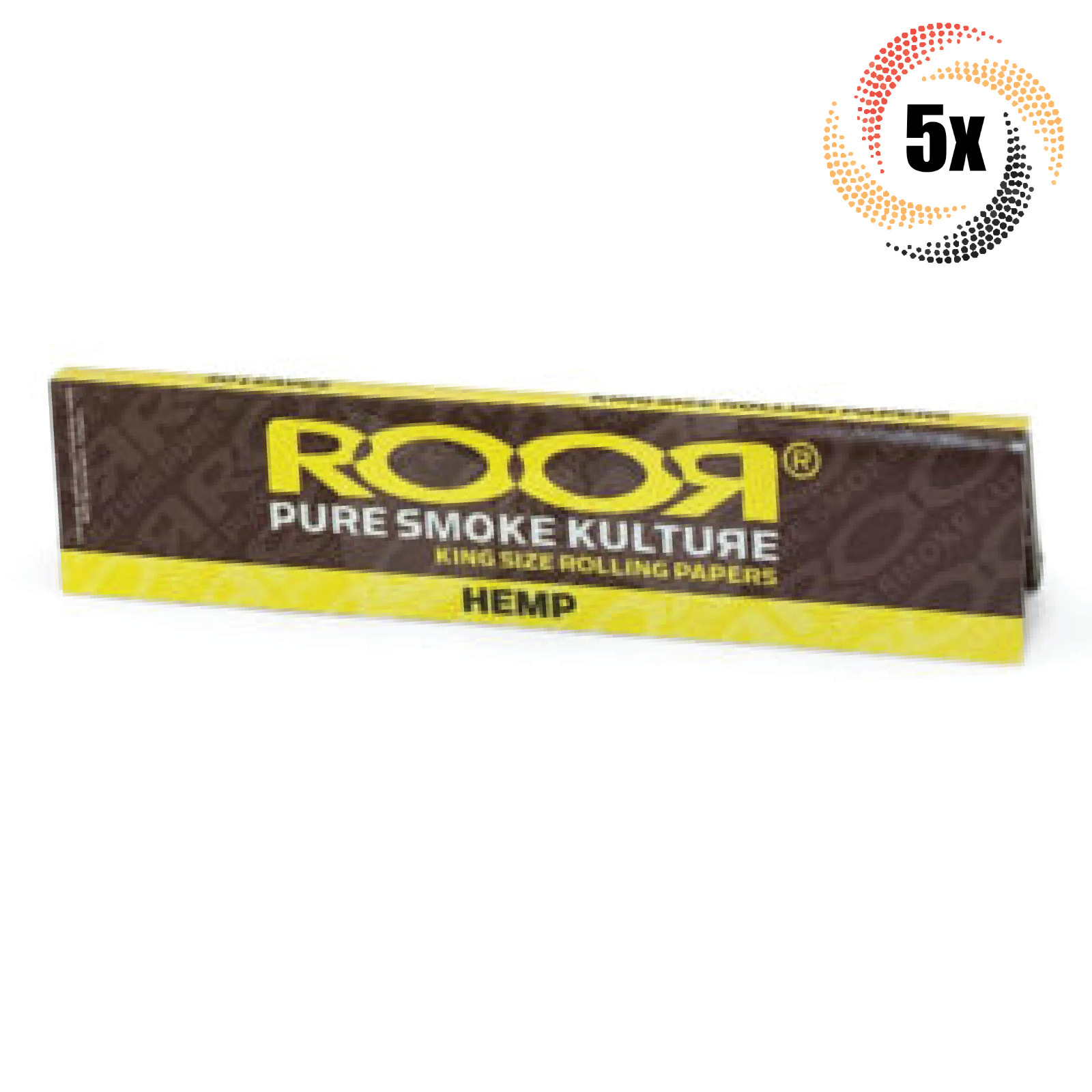 5x Packs RooR Hmp King Rolling Papers | 50 Papers Each | + 2 Free Tubes!