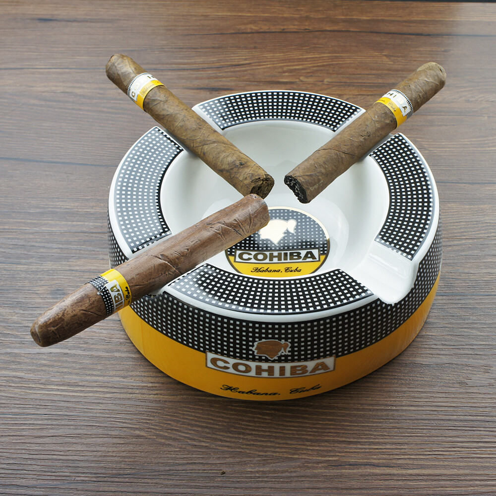 Cigar Ashtray Holder Ceramic Holder 4 Cigars Outdoor Cigarette Ashtrays Gift Box