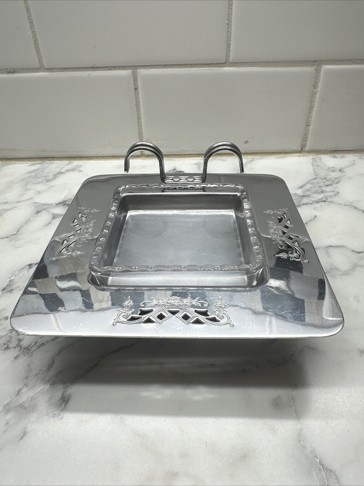 Farberware Farber Bros. Krome Kraft Chrome with Removable Clear Glass Ashtray