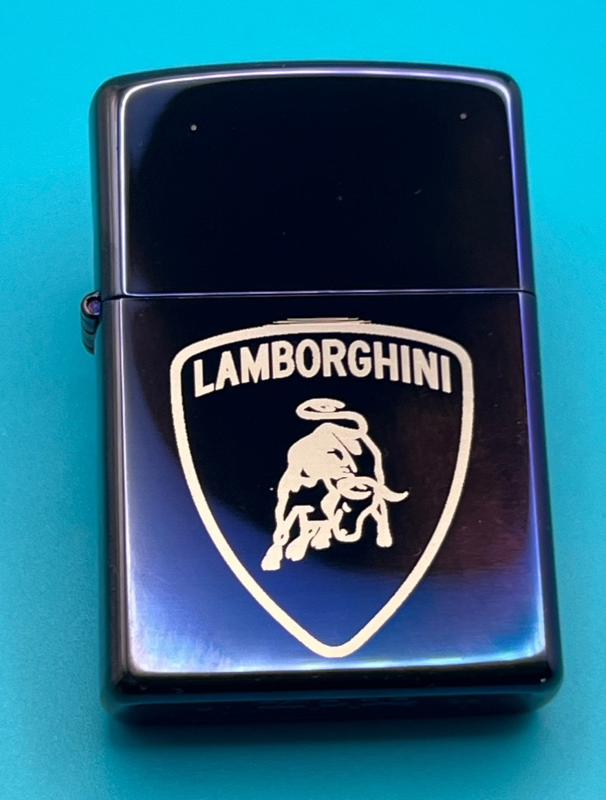 Brand New 2004 ZIPPO Lighter AWESOME Retro LAMBORGHINI BULL LOGO Purple Chrome