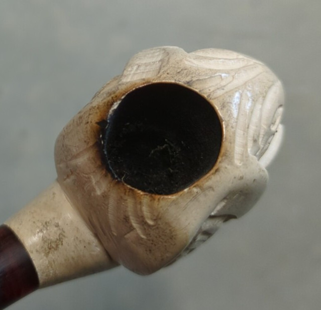 Vintage Meerschaum Carved Elephant Head Tobacco Pipe – Turkey/India?