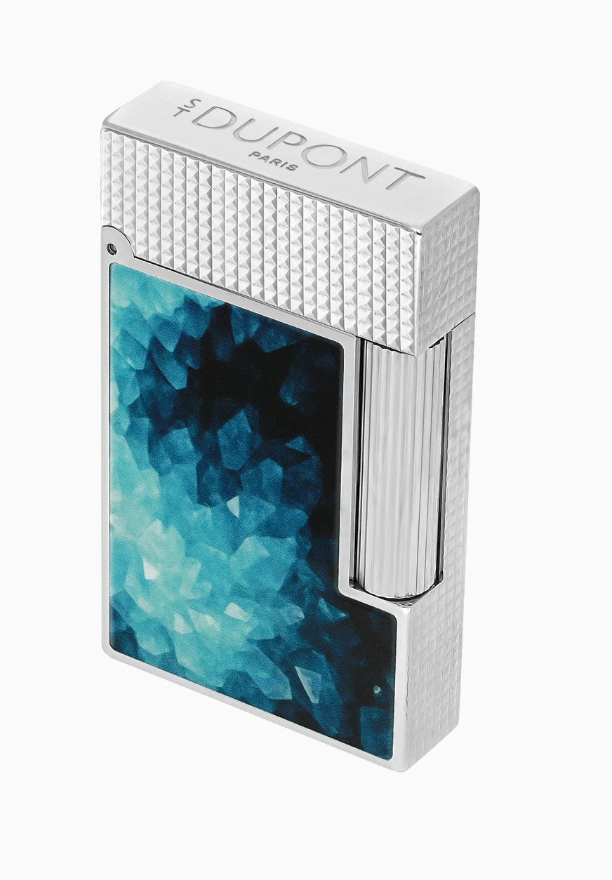 S.T. Dupont Line 2 Perfect Ping Lighter, Blue Geode Palladium, C16035CL, NIB