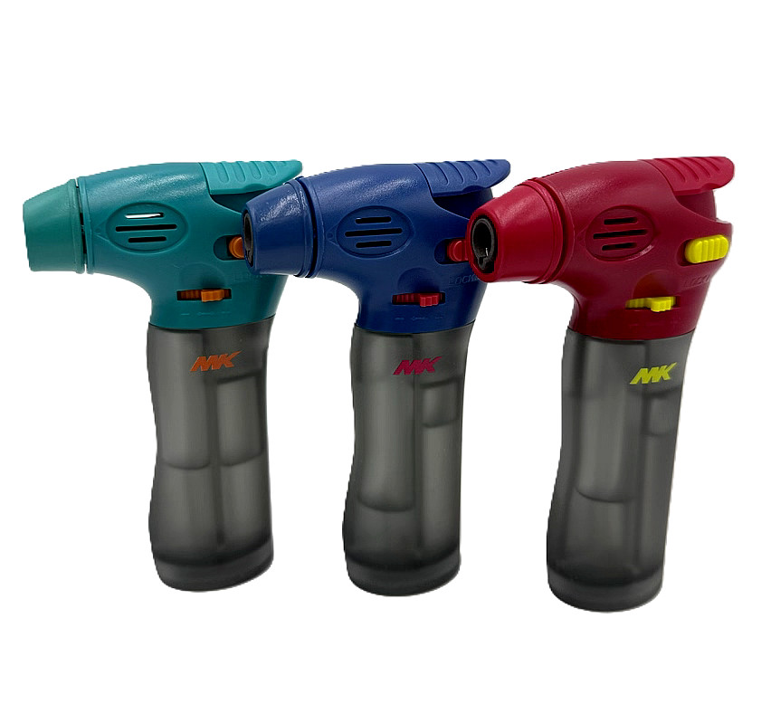 3-PACK MK Maverick Hue Torch Lighter Refillable, Flame Lock, windproof (68494)