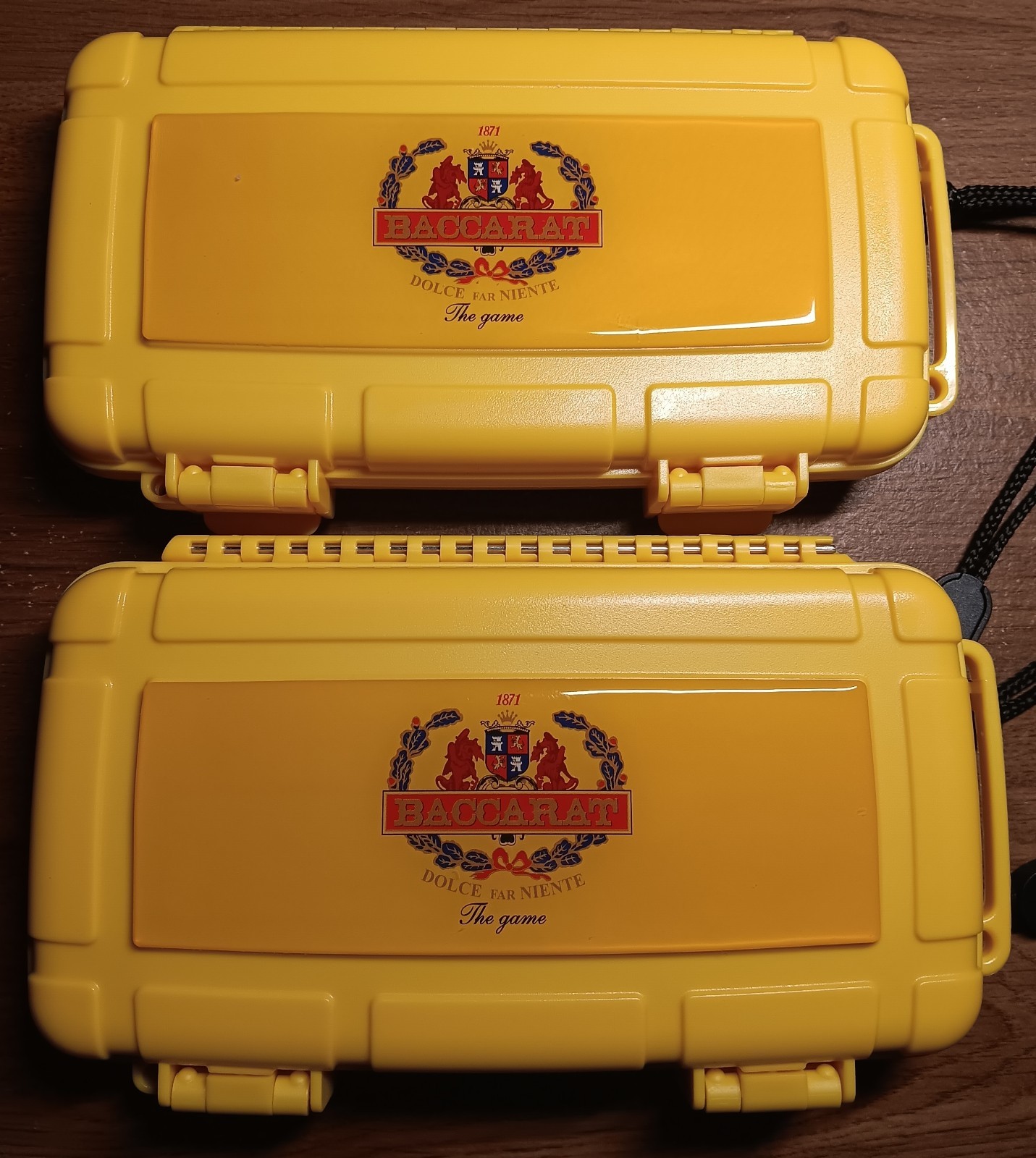 (2) TWO NEW BACCARAT 8″ X 4″ CIGAR CADDIES NO CIGARS