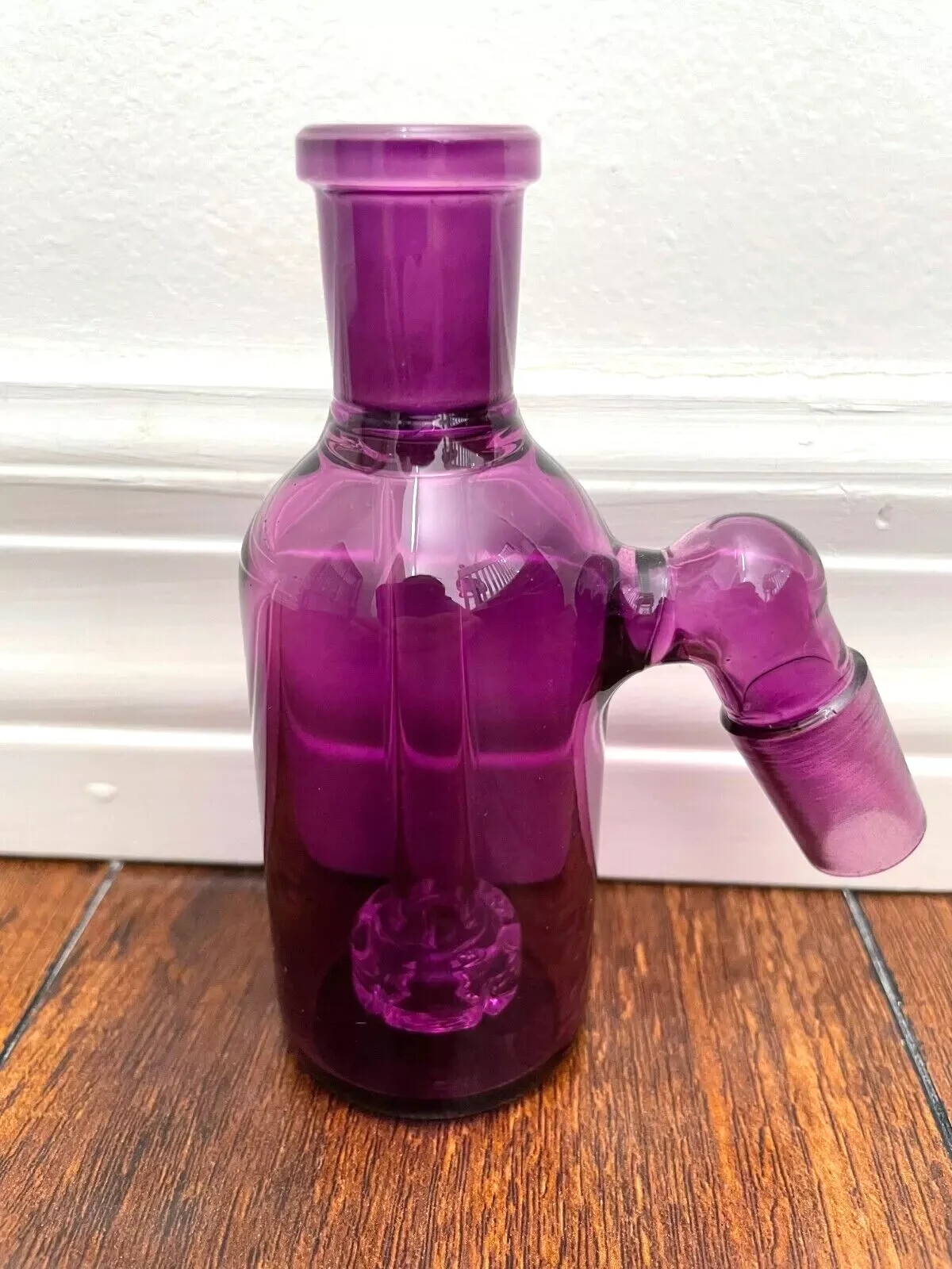 18MM PREMIUM GLASS WATER PIPE ASH CATCHER SHOWER HEAD PERC 45DEGREE PURPLE