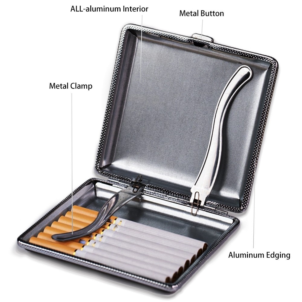 Yaesina 2 Pack 20 Capacity Vintage Metal Cigarette Case Cigarette Holder Case