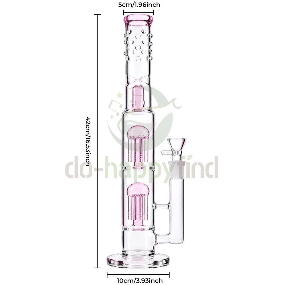 16” Perc Glass Bong Heavy Percolate Bongs Smoking Hookah Water Pipe 18mm Bowl