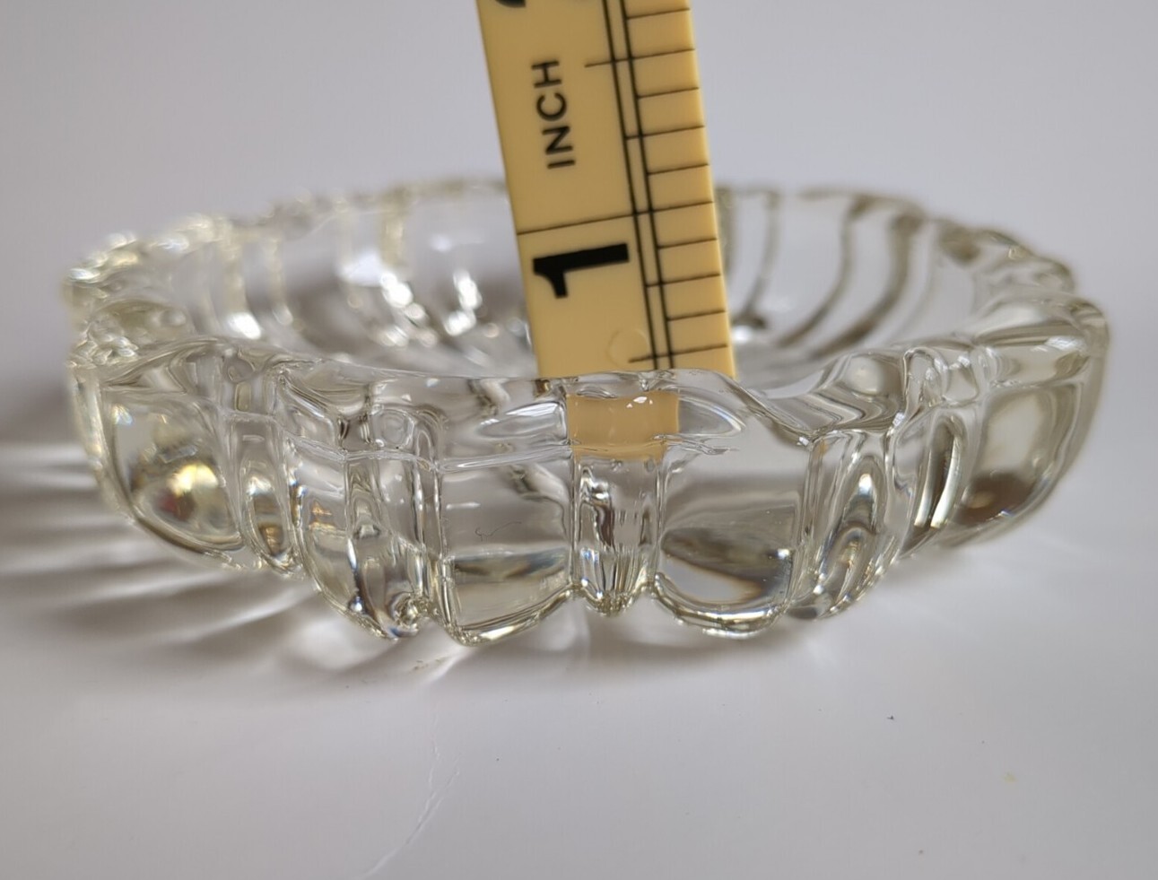 Vintage Ashtray/Trinket Dish Hazel Atlas Clear Crystal Glass Daisy 3” Small