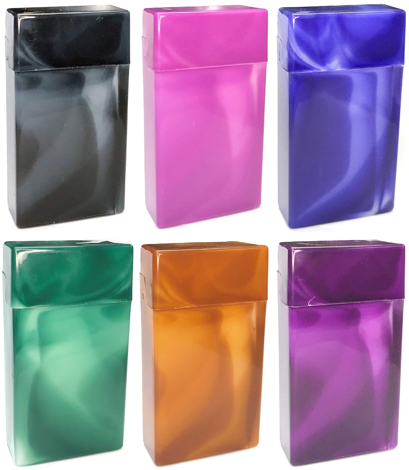 Marbled Color Cigarette Case/Box – for 100mm Cigarettes (4 Assorted colors