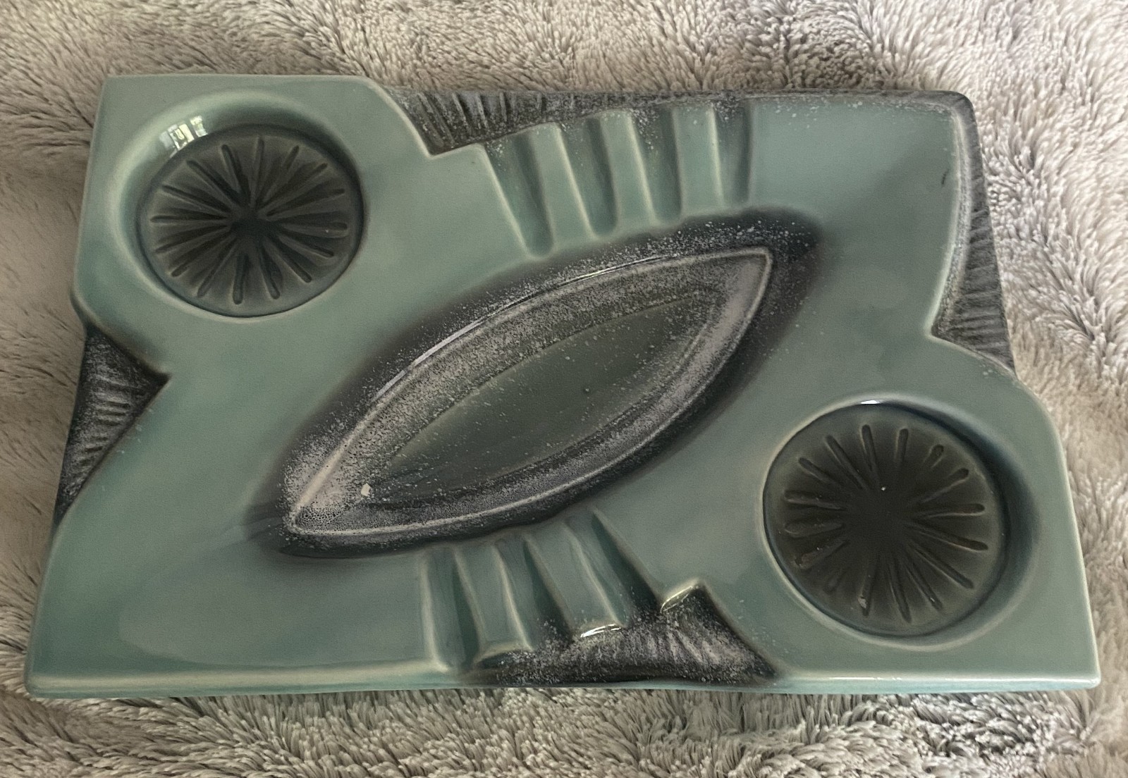 Mid-Century Modern MCM Atomic Starburst Ashtray Drink Holder B-406 Vintage Retro