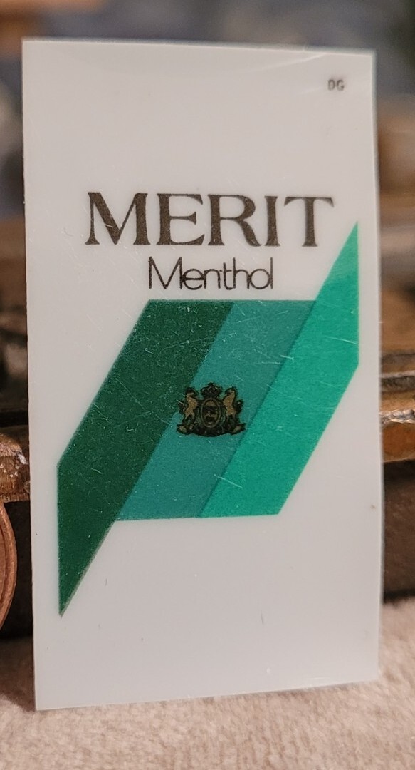 Vintage MERIT MENTHOL Cigarette Advertising Small Decal From 1980s
