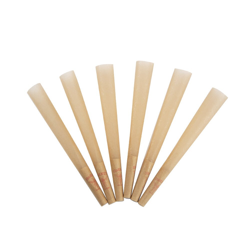 100 Cones Queen Size Authentic Hornet Organic Hemp Rolled Cone W/Filter Tips
