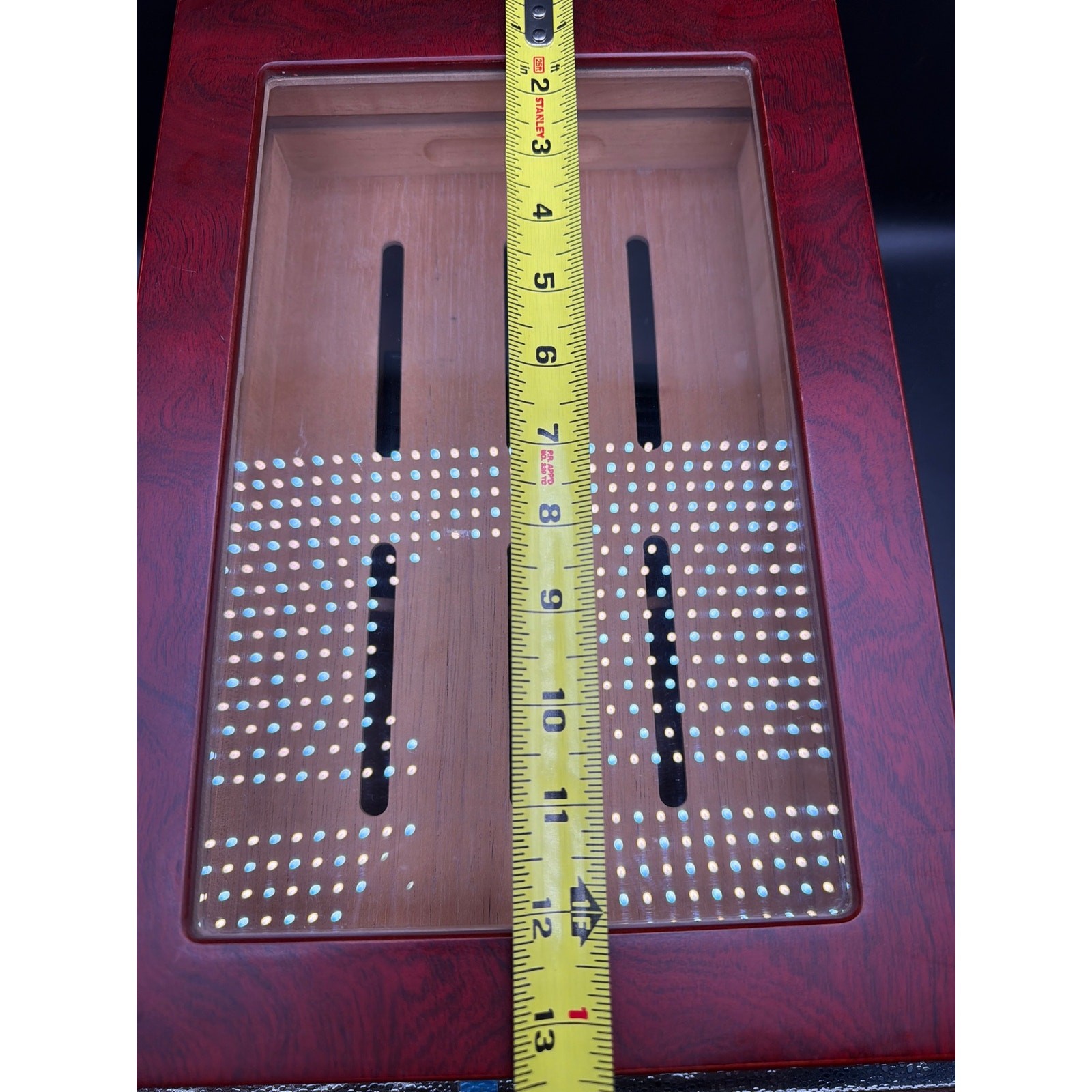 Mantello Cigars Humidor Glass Top Cedar Lined Display Box Hygrometer