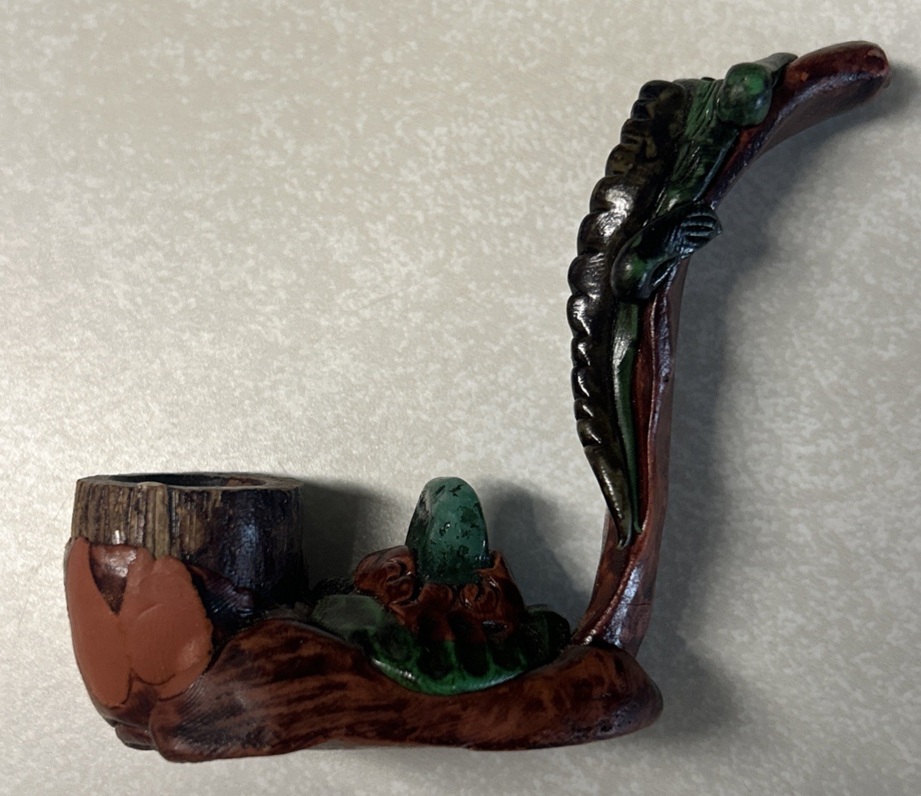 Vintage Handmade Fish/Lizard/Tadpole Small Free Standing Tobacco Smoking Pipe