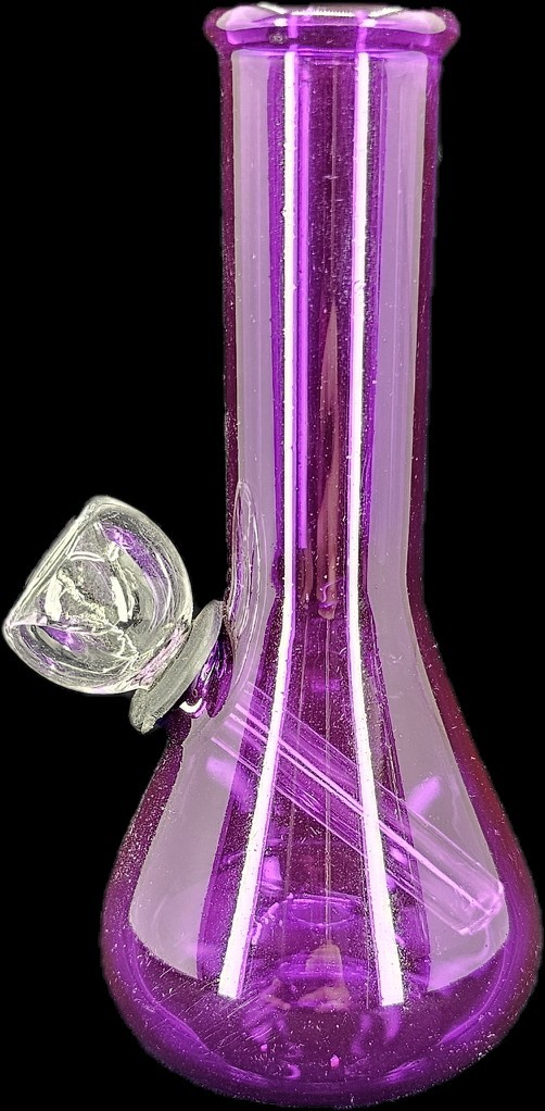 5″ PURPLE GLASS Tobacco Mini Hookah Water Pipe Bong WITH SCREENS