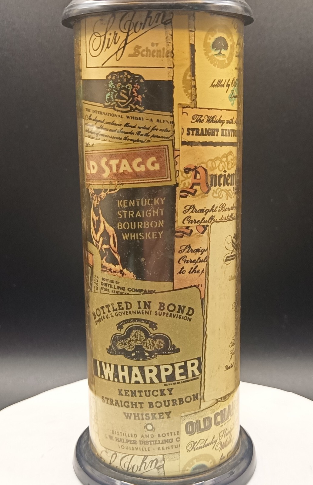 Unique Vintage Multiple Whiskey Labels Advertisement Petrol Table Lighter Workin