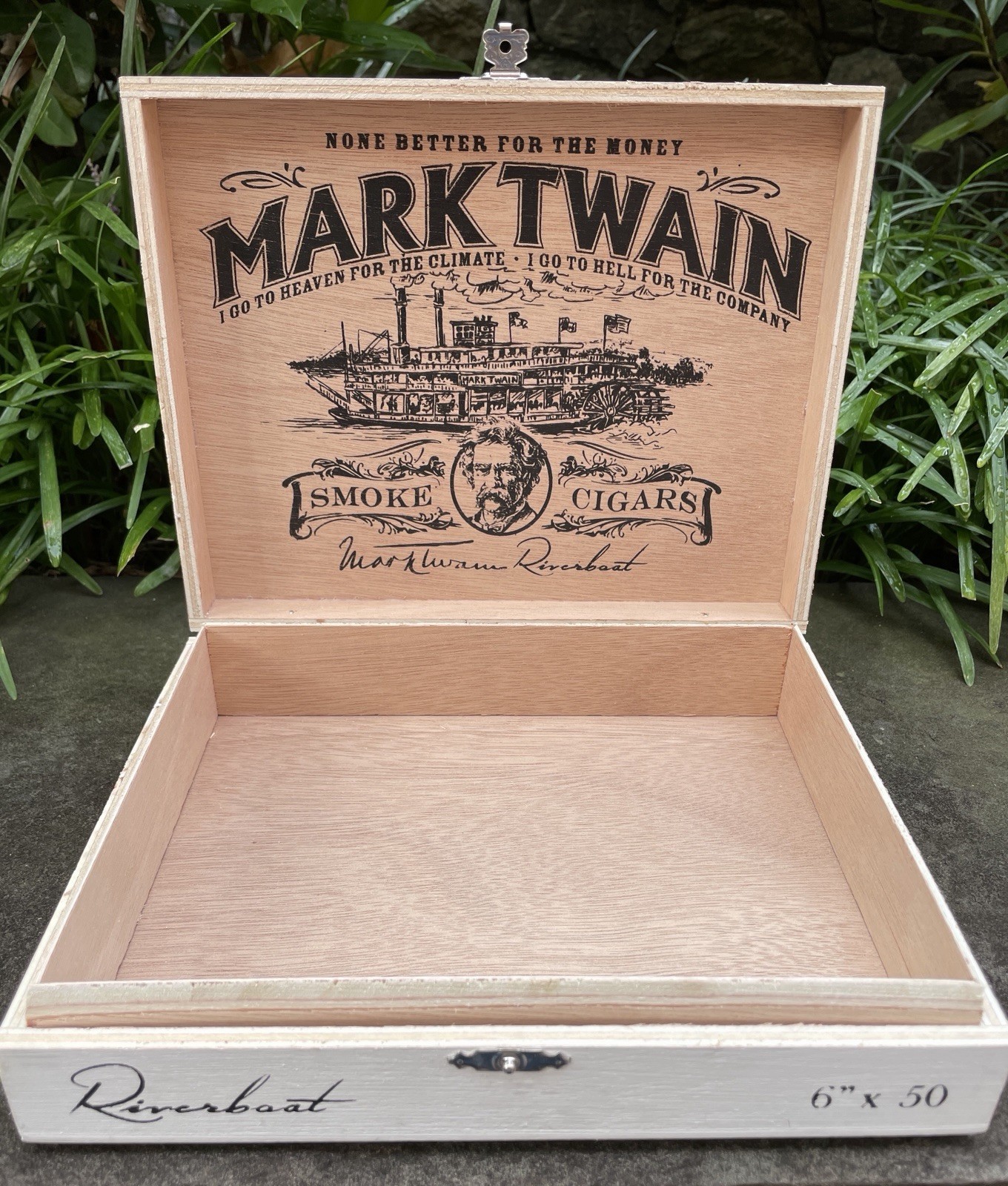 Mark Twain Memoir Empty Cigar Box, No Cigars