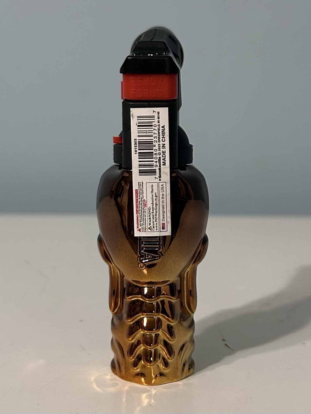 Smokezilla 4” XXL 3D Refillable Skull Torch Gun Lighter Lockable – Gold & Black