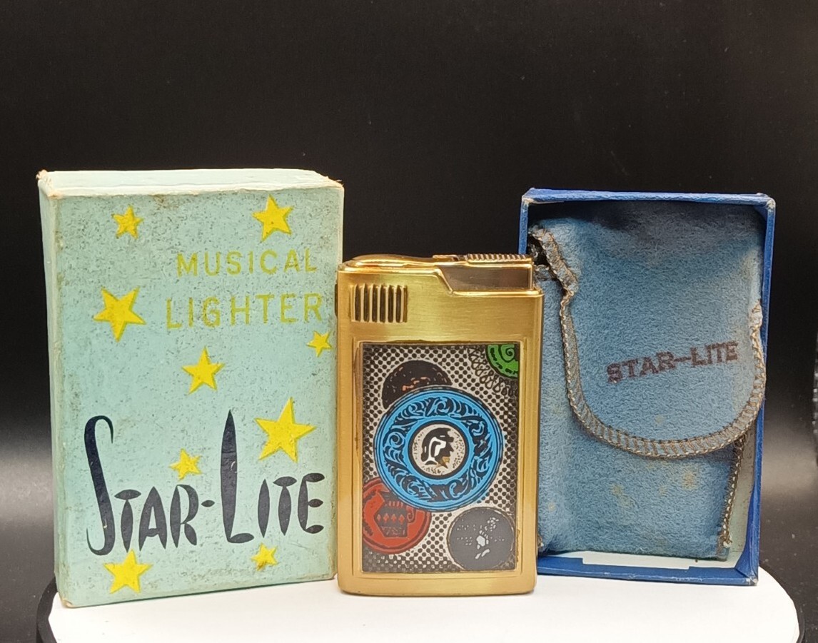 Unique Unfired Vintage Petrol Pocket Lighter w/ Music Box Original Box – WORKING