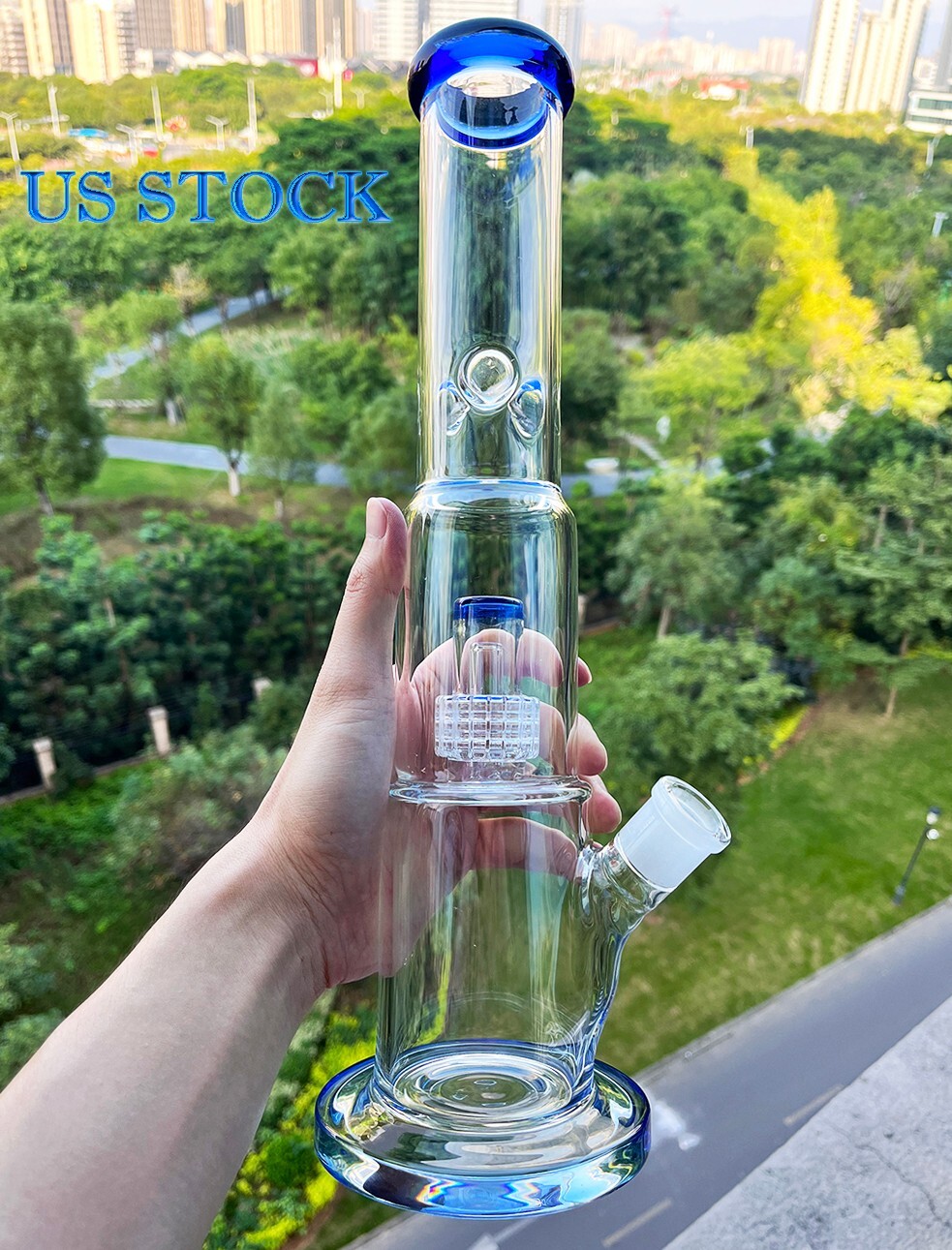15” Heavy Glass Bong Smoking Hookah Thick Percolate Water Pipe Beaker 14mm Bowl