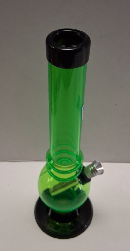 8″ ACRYLIC PLASTIC BUBBLE 2 RINGS HOOKAH WATER PIPE BONG THUMB CARB LGREEN 1″M