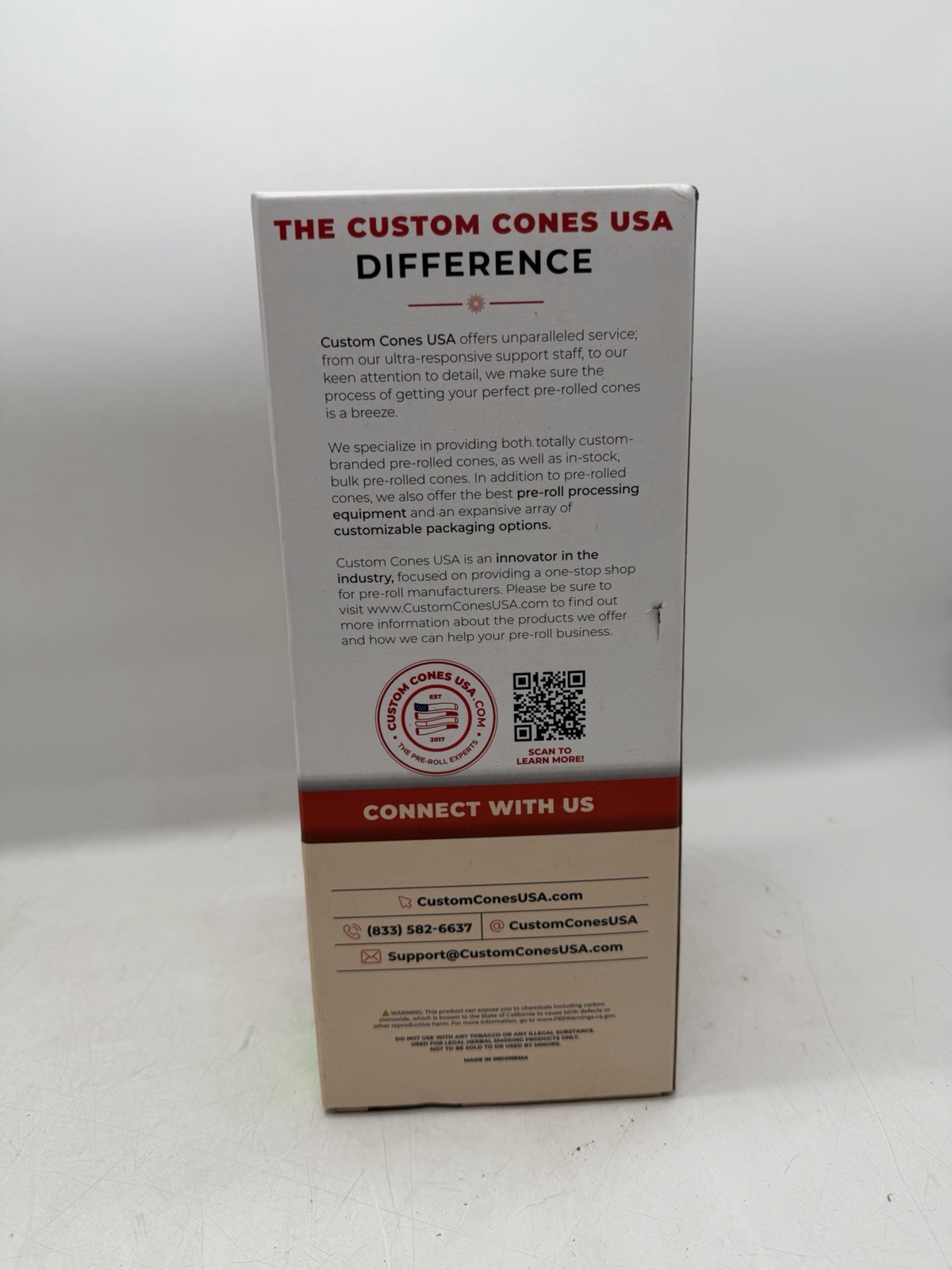 CUSTOM CONES ULTRA-FINE PRE-ROLLED 84MM X 26MM CONES 900 CT BOX NEW SEALED