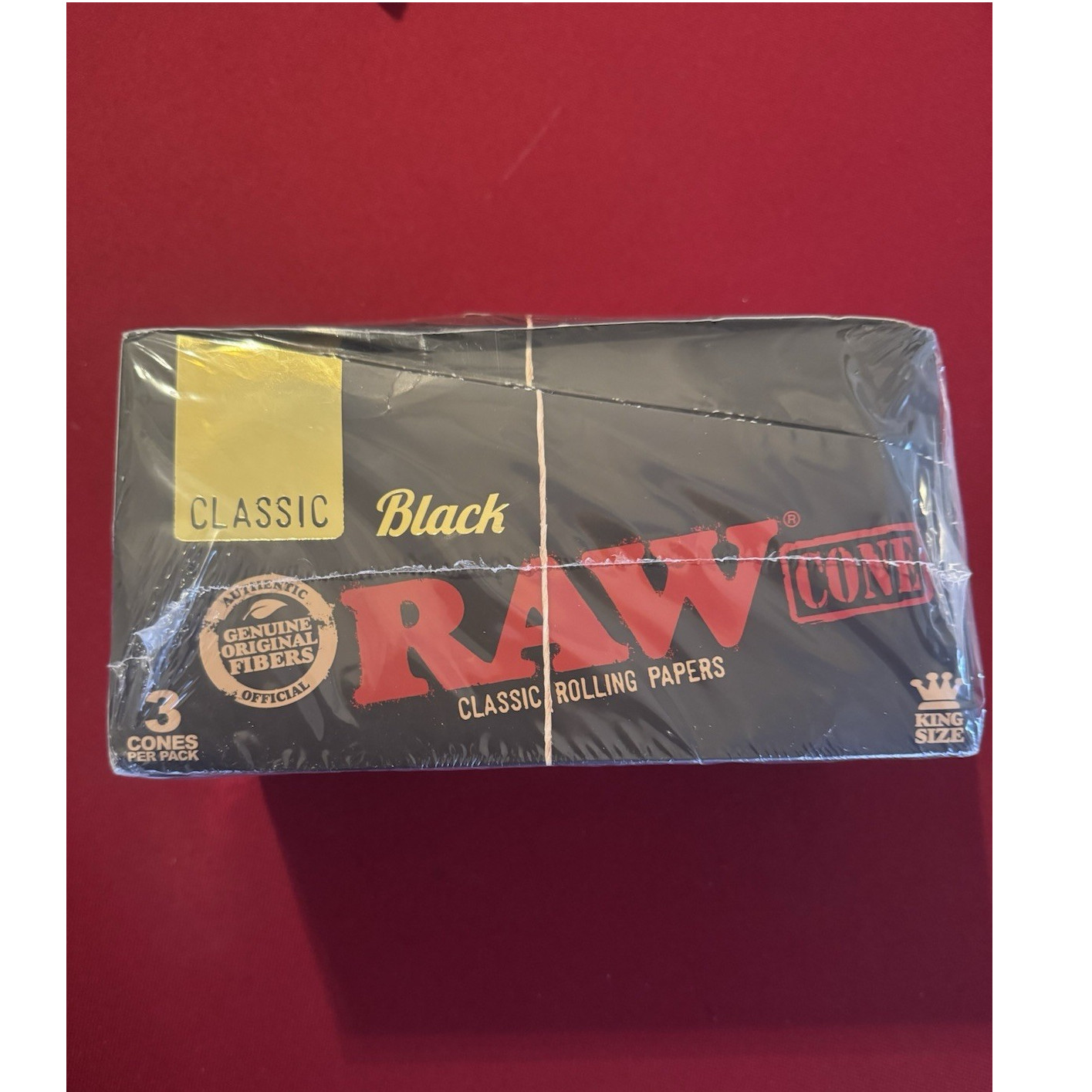 RAW Classic Black King Size Cones Rolling Papers Box – 32 Packs