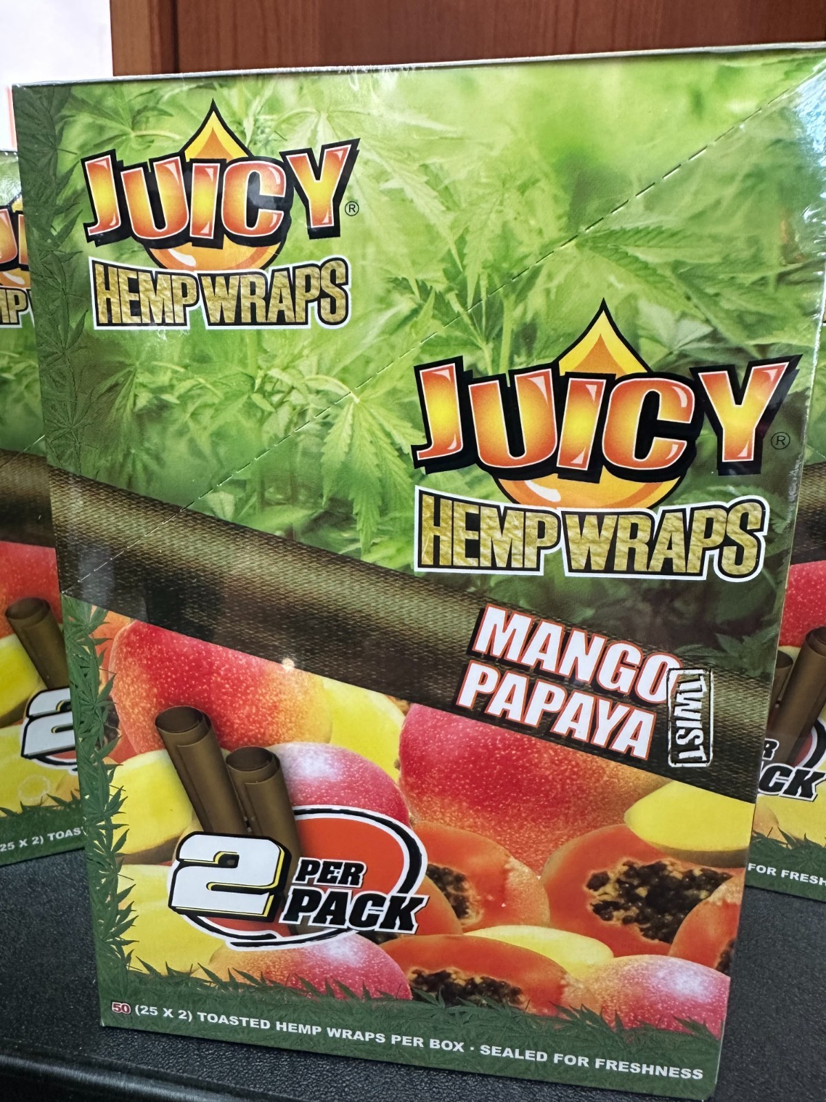 Juicy Jay’s Wraps Mango Papaya Twist 25 Pack (2 Each) Sealed Fresh