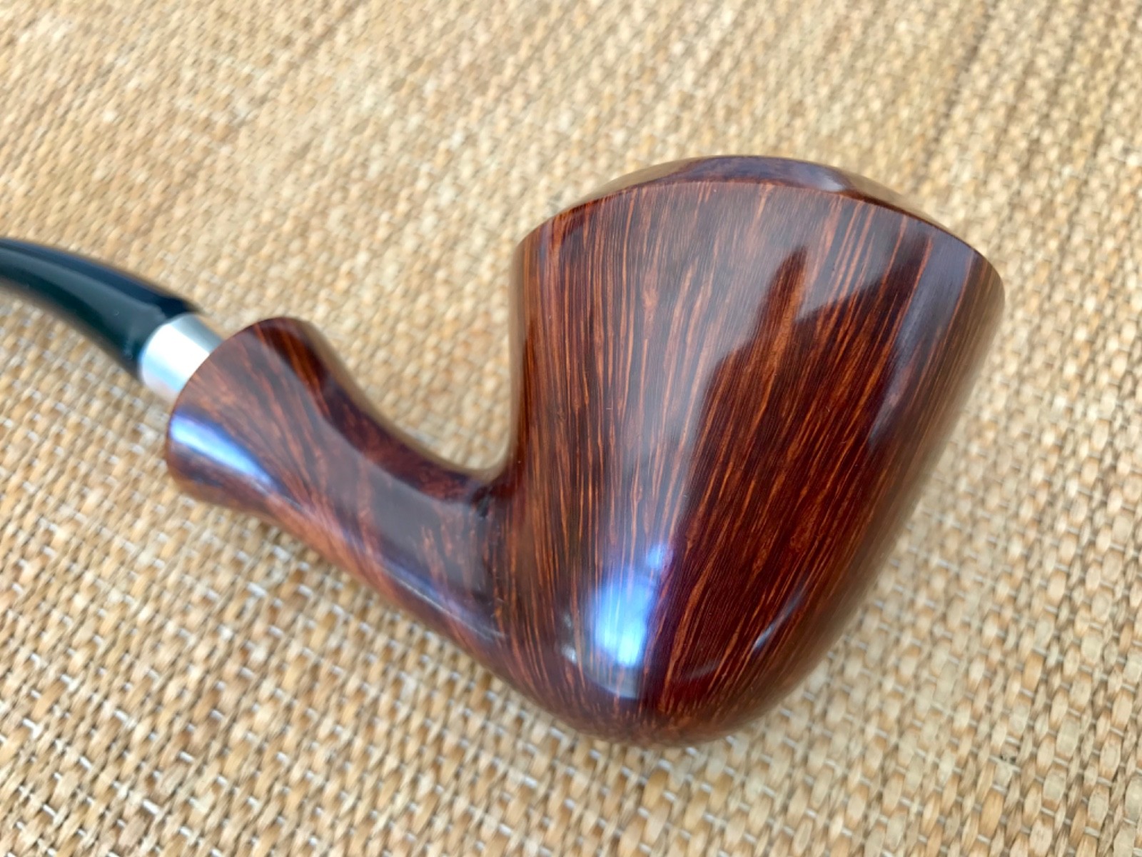 AWESOME! NORDING 360° STRAIGHT GRAIN, SILVER SPIGOT BENT DUBLIN PIPE, PFEIFE.