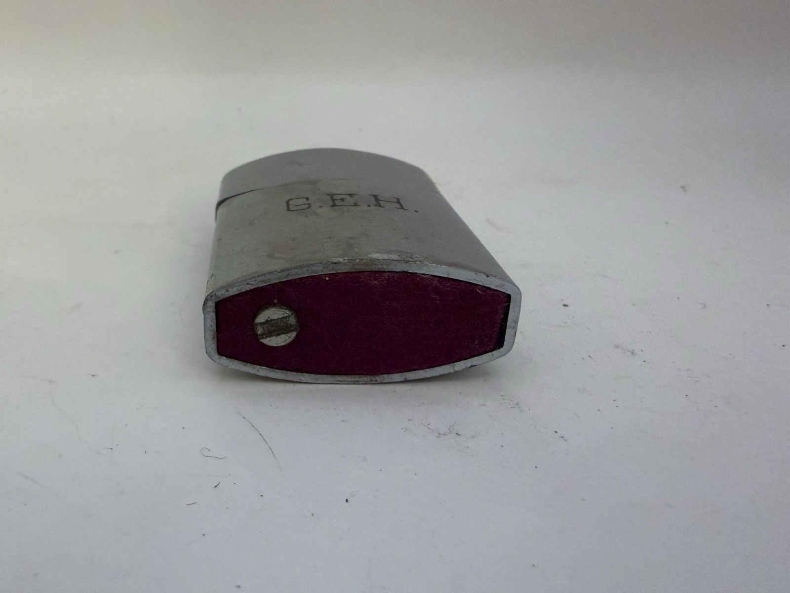 Vintage KOSMO Petrol Lighter Oval Shape w/ Engraved G.E.H. – 1950s/60s