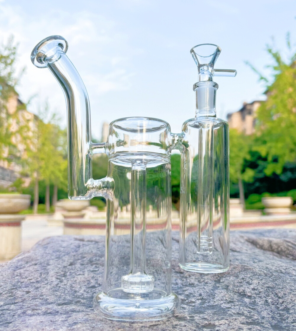 Heavy 9″ Glass Bong Double Percolator Smoking Hookah Water Pipe USA STOCK 4/20