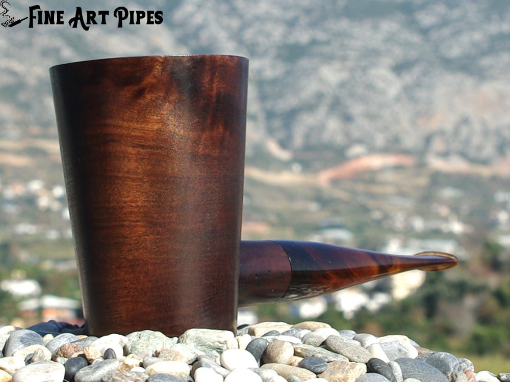 Stand Up Poker Olive Wood Tobacco Smoking Pipe | M-084 | by Oguz Simsek